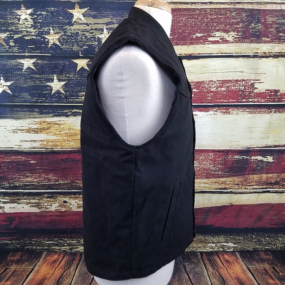 WYOMING TRADERS INSULATED MOUNTAIN CANVAS COWBOY VEST - BLACK - Picture 4 of 8